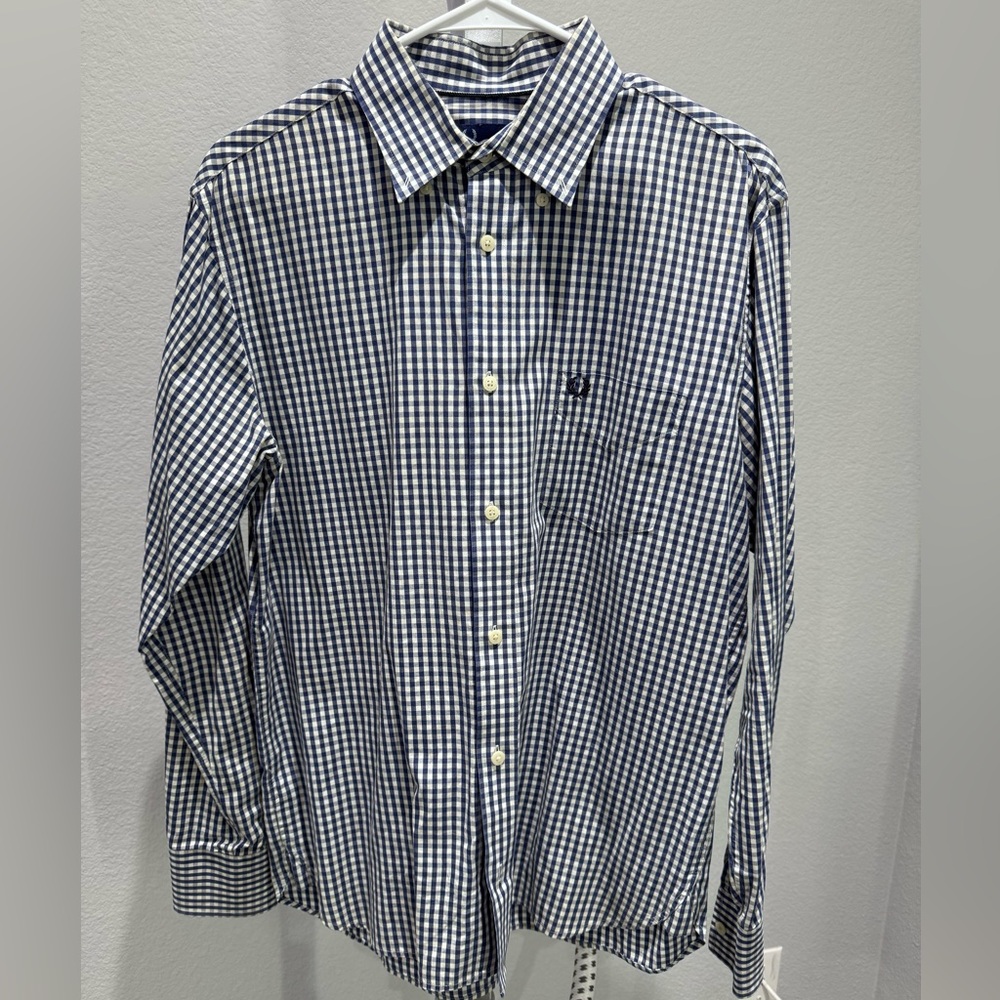 Fred Perry Navy and White Gingham Shirt